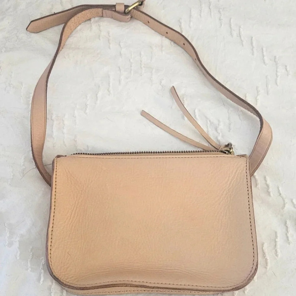 Madewell Simple Pouch Belt Bag Fanny Pack Natural Authenic Leather Adjustable - Picture 1 of 5